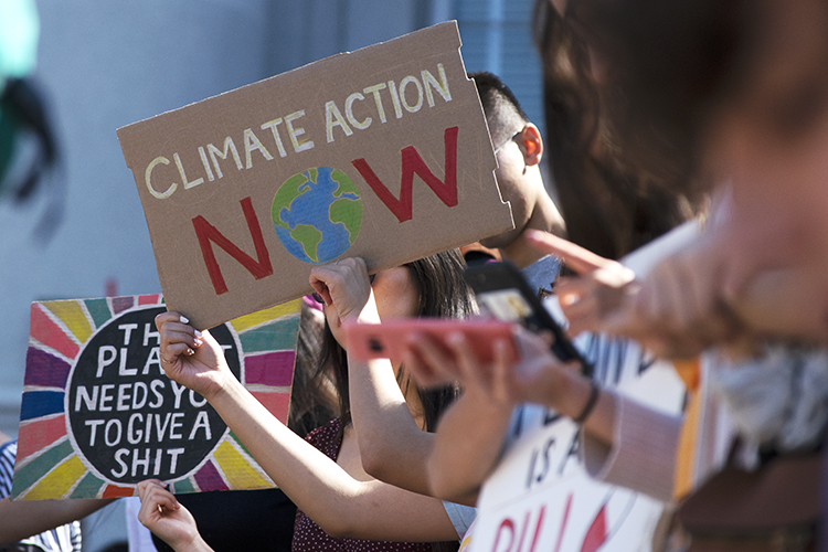 climate strike sign that says 