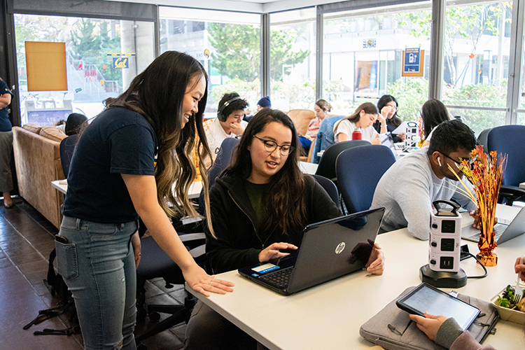 Taryn Kato is a transfer student who works in the Transfer Student Center.