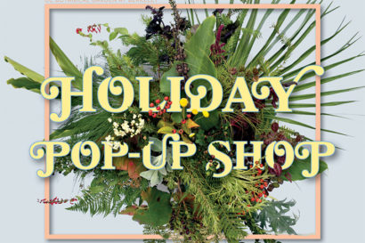 garden holiday pop-up shop sign