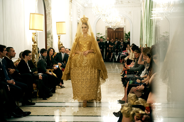 A Dolce & Gabbana gown studied by a Berkeley undergraduate in a 2019 seminar about the New York Met's 