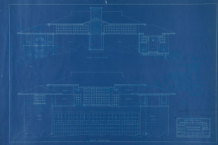 Sketches of a building blueprint