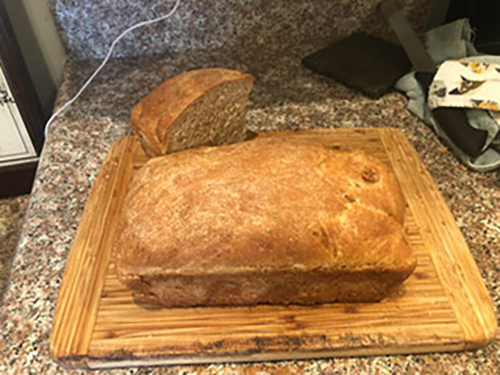 A loaf of freshly baked bread
