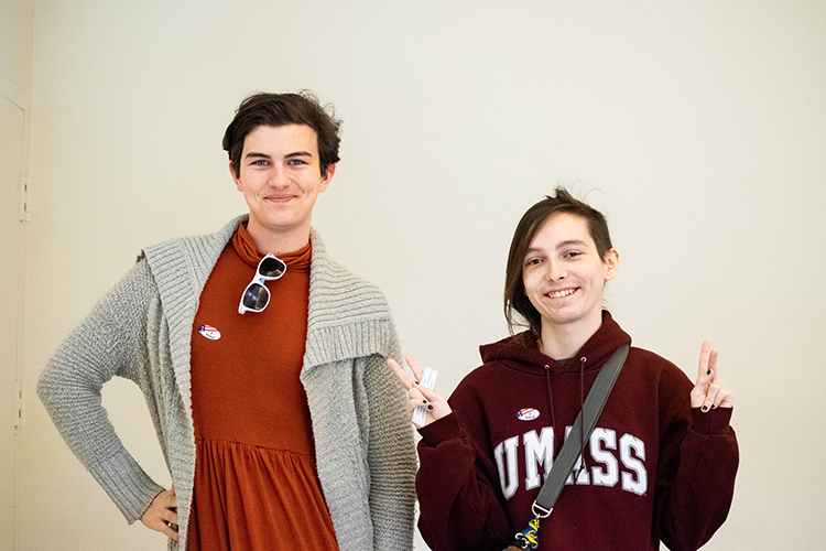 Two students posing