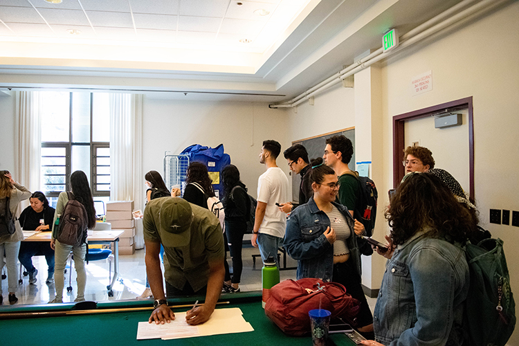 Students standing in line