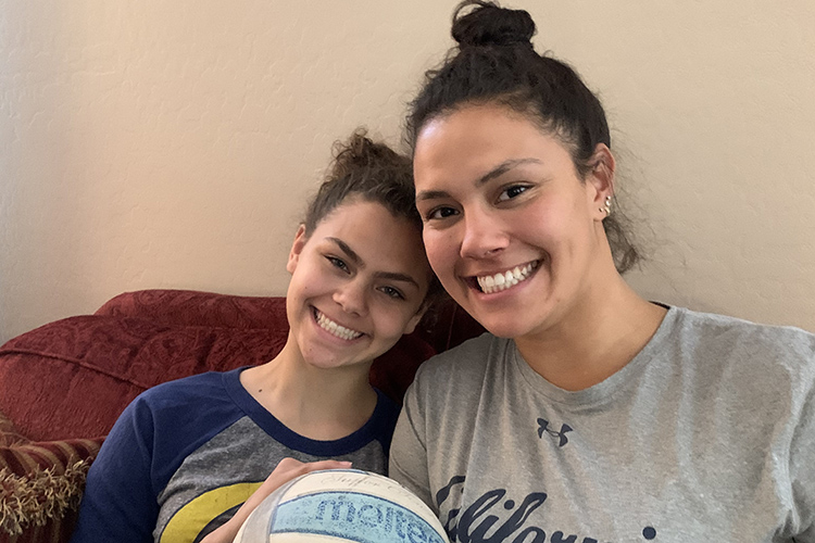 In Arizona, Cal Women's Volleyball Captain Preslie Anderson and her whole family, including sister Ava, 13, play sand volleyball in bi-weekly scrimmages.