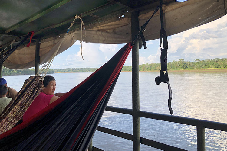 Giovanna took this photo of a boat she was first transported on as she left Iquitos, Peru for the Nanay river communities where she would do research.