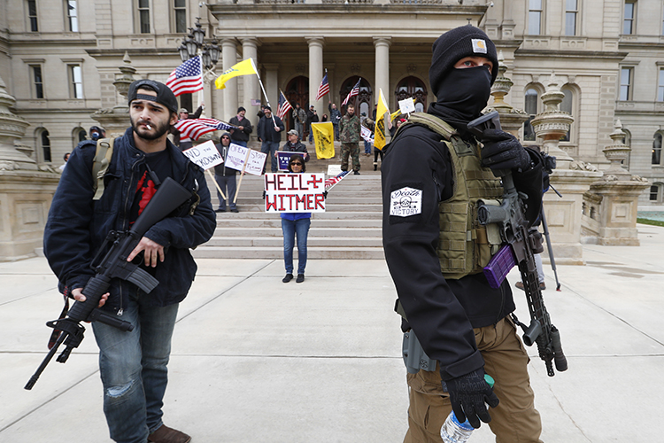 Armed protesters in Michigan rejected Gov. Gretchen Whitmer's statewide shutdown