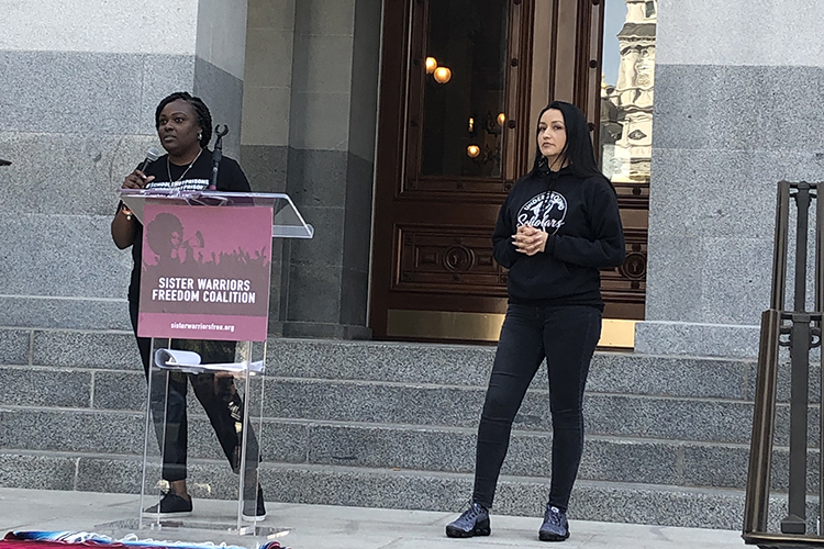 Elster and Medina on the state capitol steps