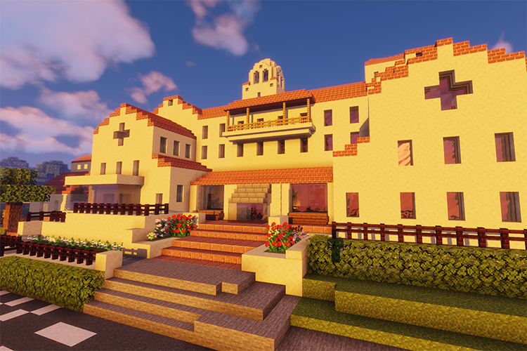 International House, designed with Minecraft for Blockeley University.