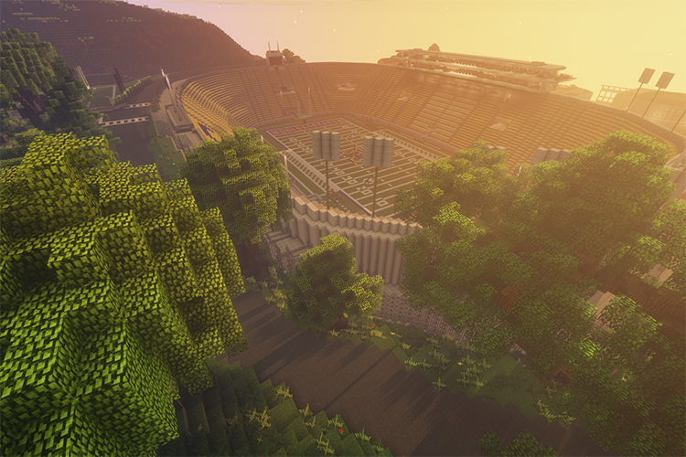 California Memorial Stadium, designed with Minecraft for Blockeley University