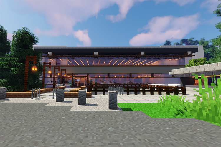 A simulated Moffitt Library, built using Minecraft