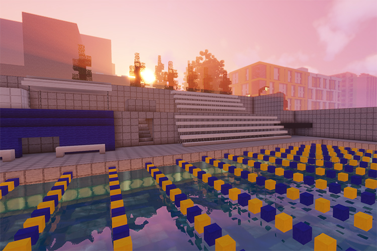 A simulated Spieker Pool, built using Minecraft