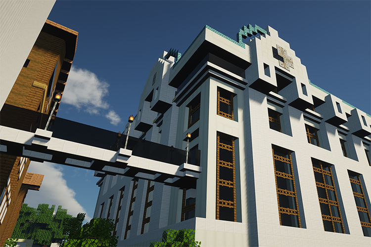 A simulated Cory Hall, built using Minecraft