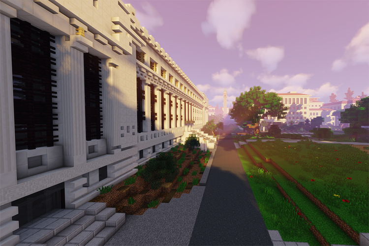 Simulated Valley Life Sciences Building, built using Minecraft