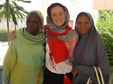 Anna and two women in Niger (Photo courtesy of Anna Boser)