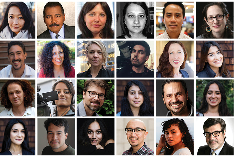 Headshots over several Berkeley Journalism alumni