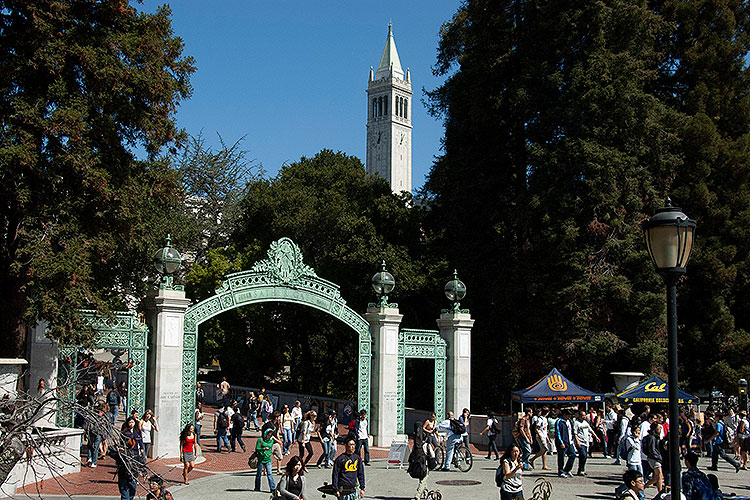 UC campus: Sather Gate and Campanile in background