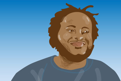 illustration of Tyrone Wise smiling