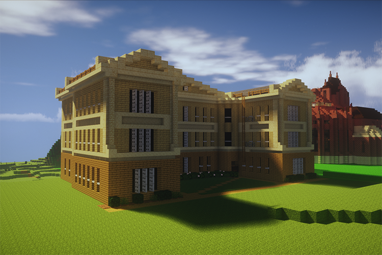 East Hall, built in 1888 for the Department of Zoology, as built by students using Minecraft