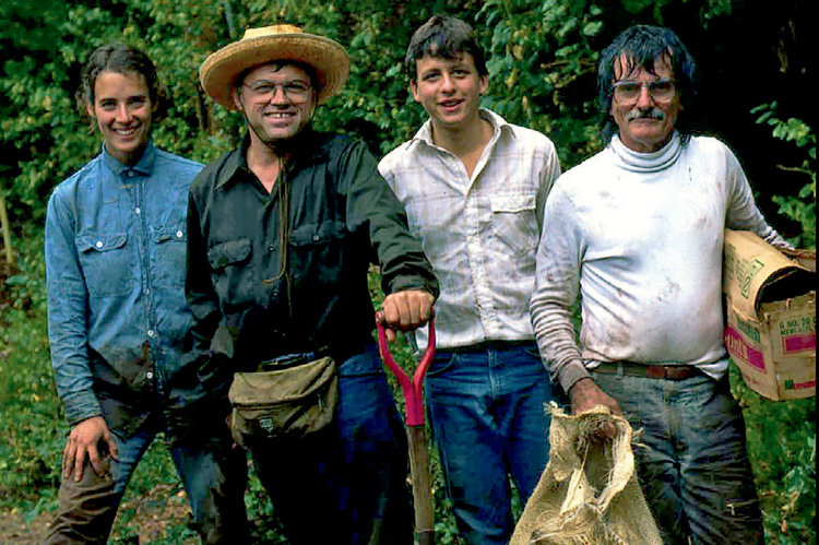 David Wake and his crew in the field collecting salamanders