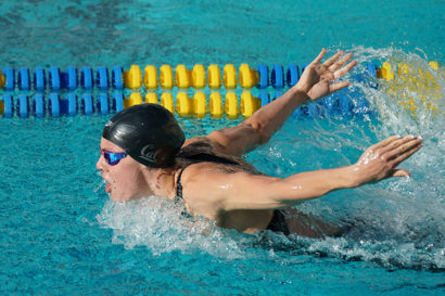 Alicia Wilson swimming during a meet.