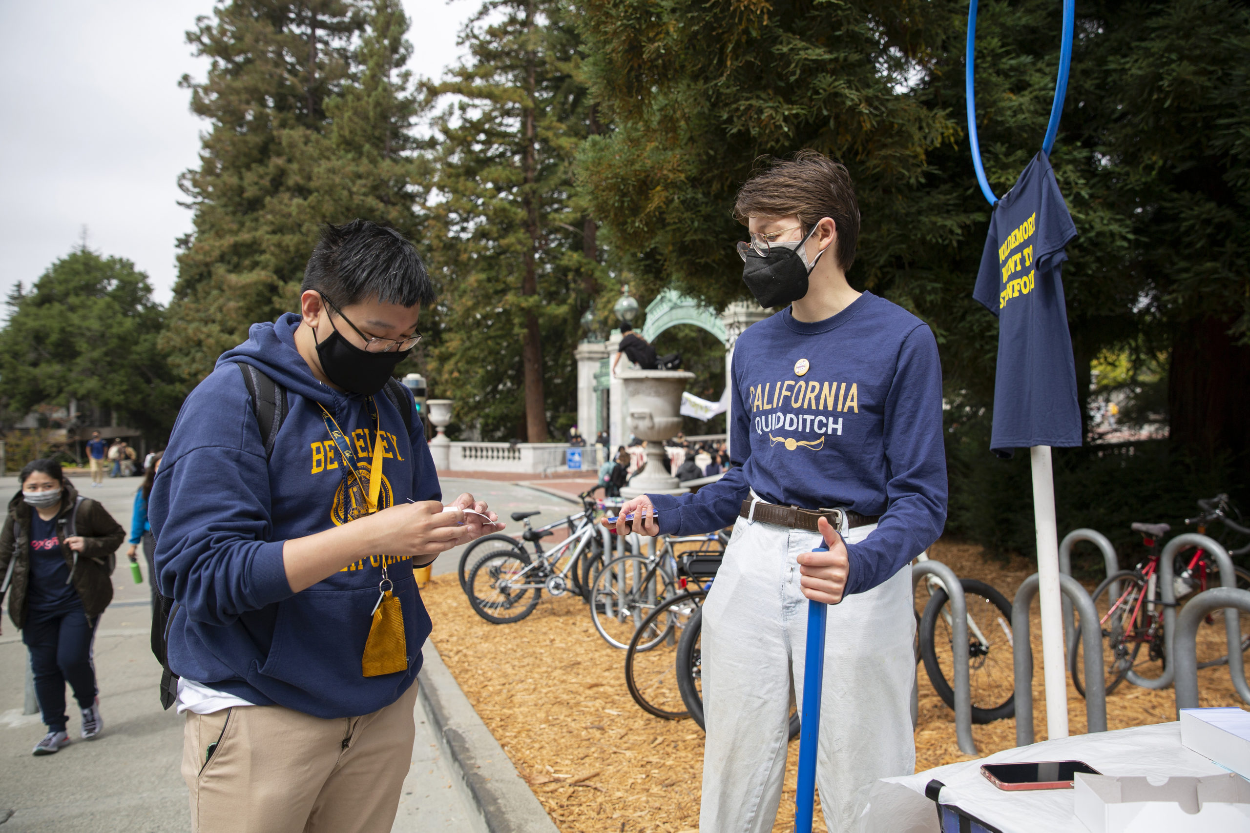 On the first day of classes, students in Berkeley's quidditch league recruit new members for the league.