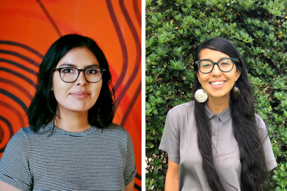 a composite photo of headshots of sierra edd and ataya cesspooch