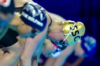 Annika on the platform about the compete at the Olympic trials