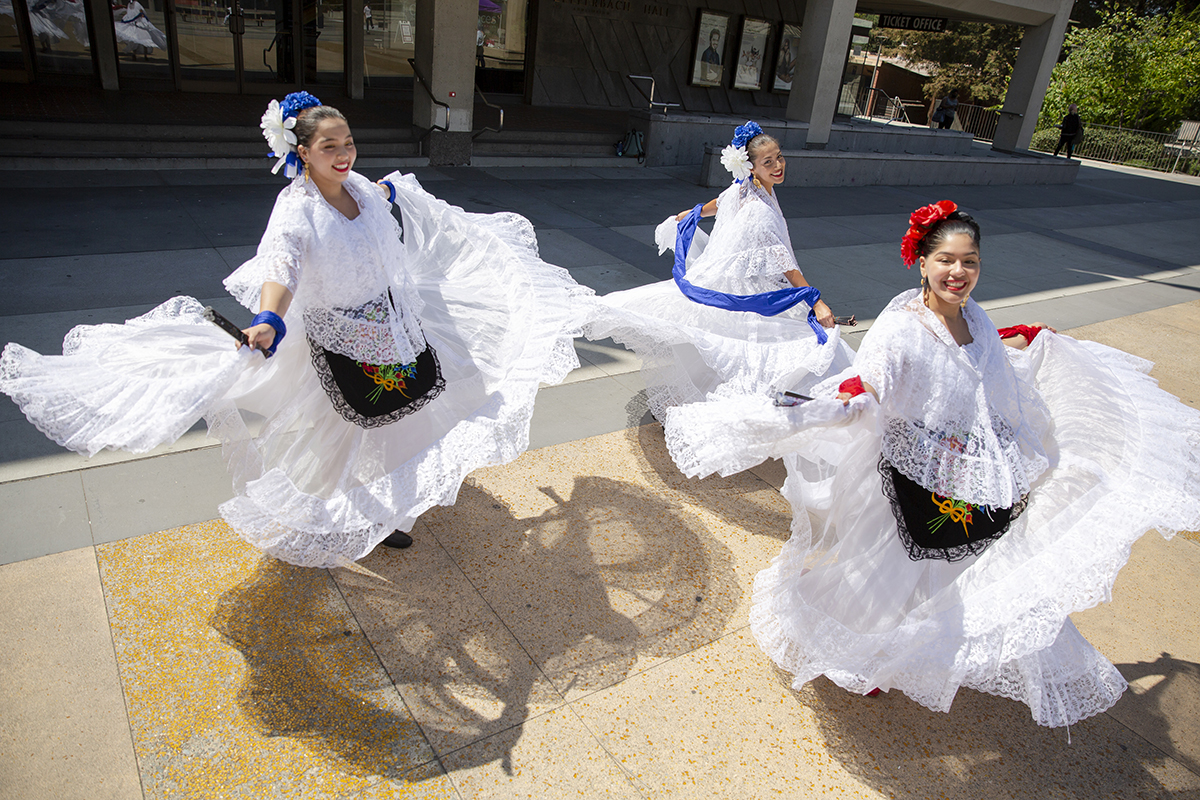 students perform mexican dance called veracruz