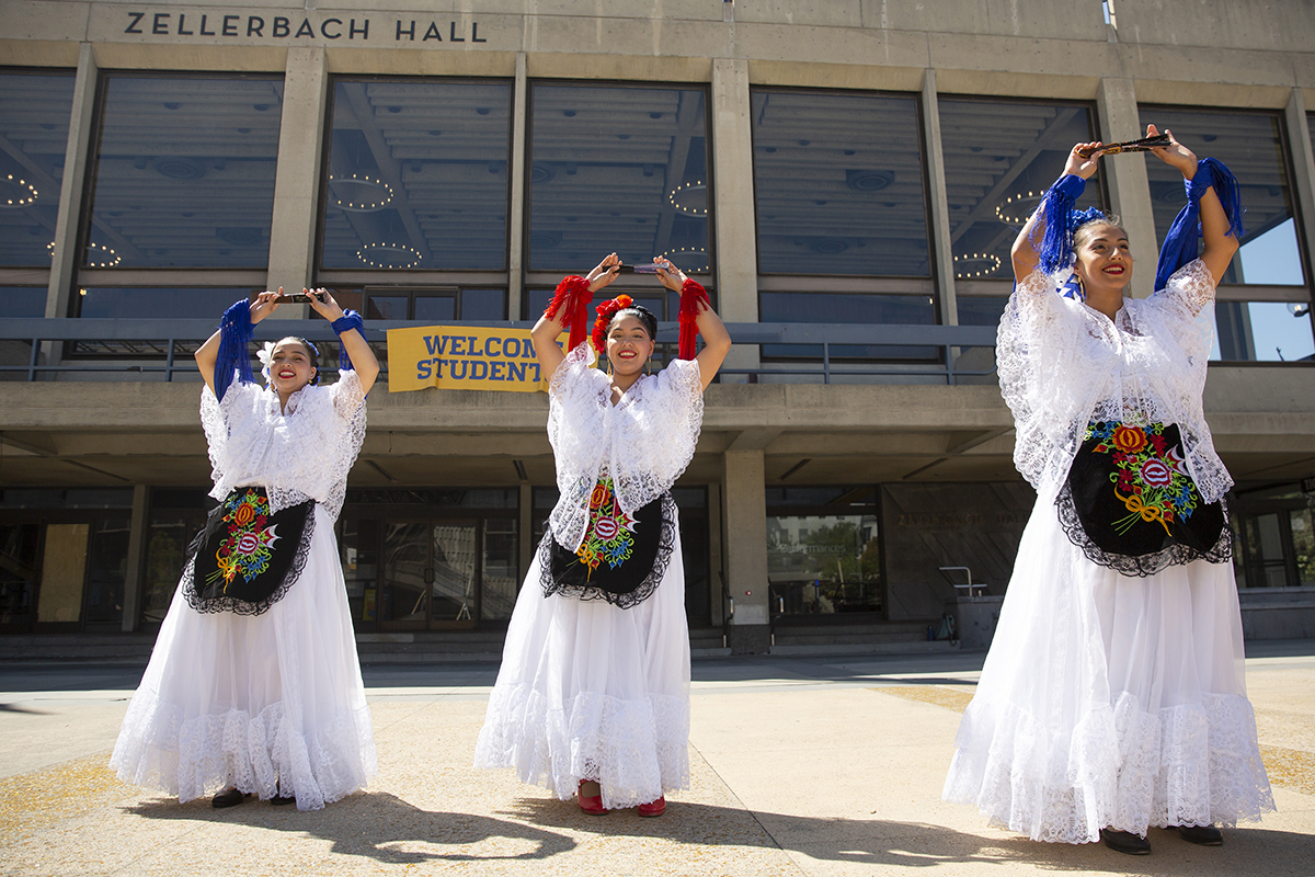 students perform mexican dance called veracruz
