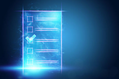 artistic illustration of a digital voting ballot