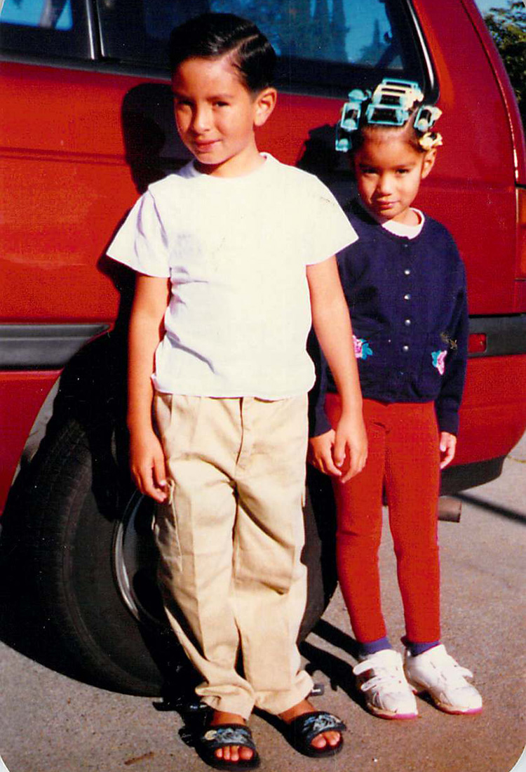 Hector Callejas as a child with his sister