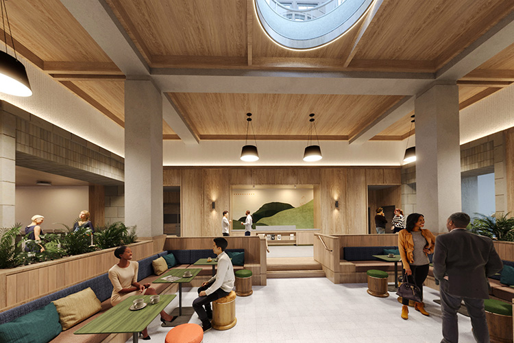 Rendering of the Anchor House dining area