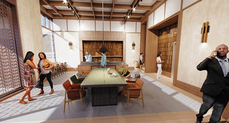 Rendering of Anchor House lobby