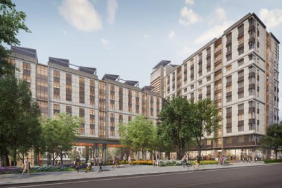 An architectural rendering of the new student housing that will be built in People's Park.