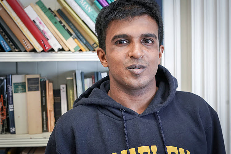 Hari Srinivasan, a psychology major and winner of the Paul & Daisy Soros Fellowship for New Americans.