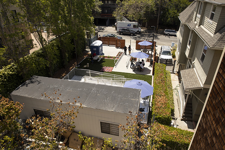 Aerial view of the drop-in center.