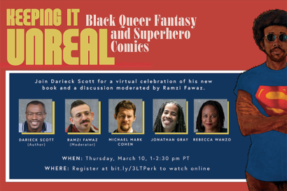 Poster with "Keeping it Unreal" at the top and photos of five scholars