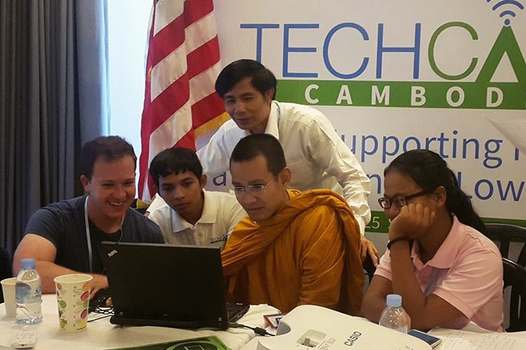 Alex Budak teaching a course on Climate change in Cambodia