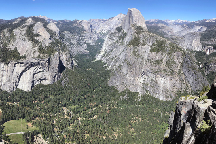 photo of Yosemite Valley with Tenaya Canyon in center