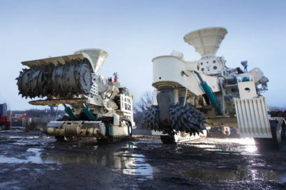 two huge machines for deep-sea mining