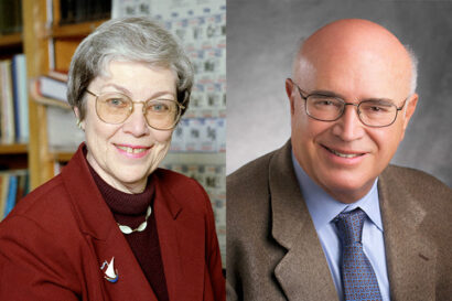 side-by-side portraits of Hoffman and Somorjai