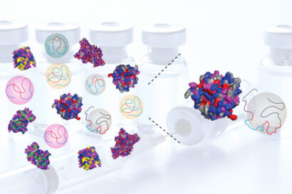 dozens of protein strands balled up