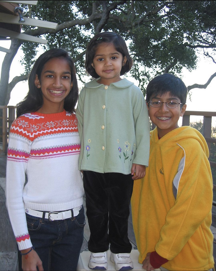Ria Sood as a child with her two older siblings.