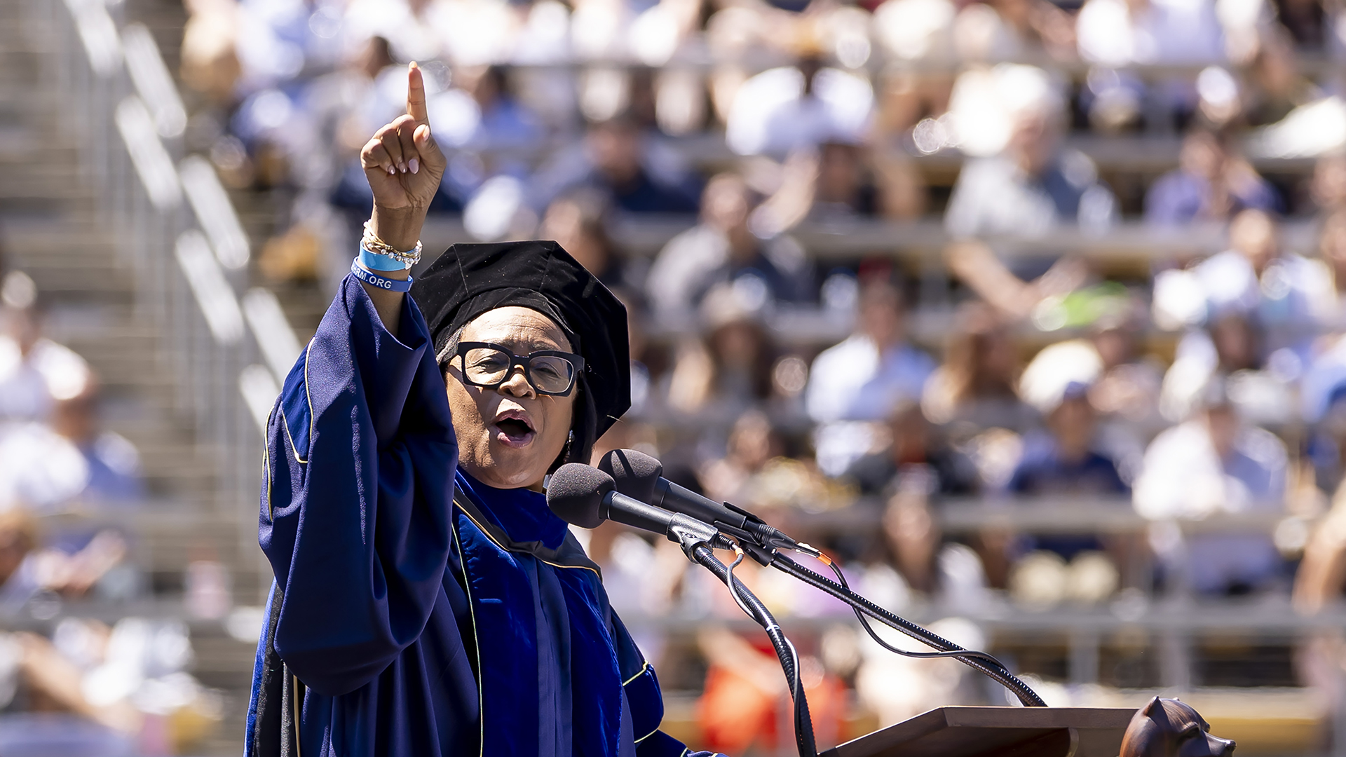 Cynt Marshall gives the keynote speech at UC Berkeley's 2024 commencement ceremony