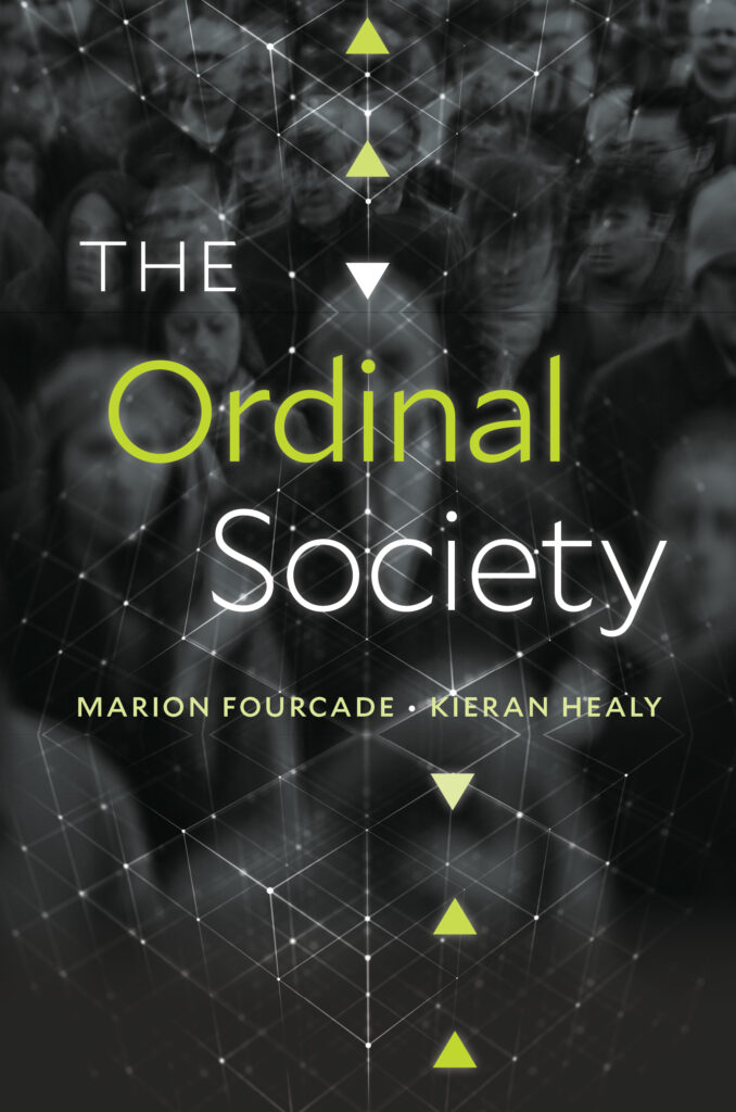 Book cover of the Ordinal Society, featuring yellow and white title letters on a black, night-sky looking background meant to indicate the vastness and connectedness of our changing world