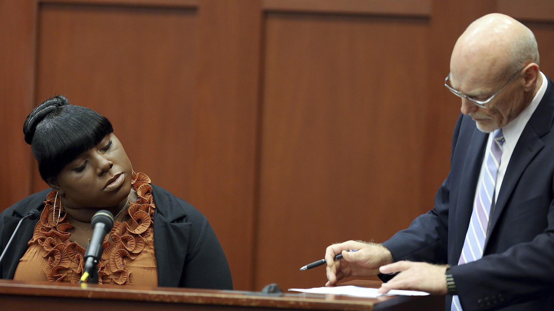 Rachel Jeantel on the stand during her testimony in the trial of George Zimmerman