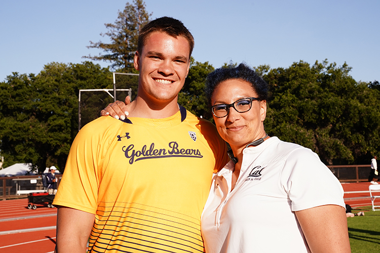 Summer Pierson with Cal thrower Justin Wirtz