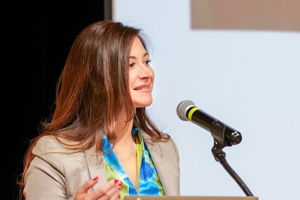 informal portrait of Juliana Tafur, director of the Bridging Differences program at UC Berkeley’s Greater Good Science Center.