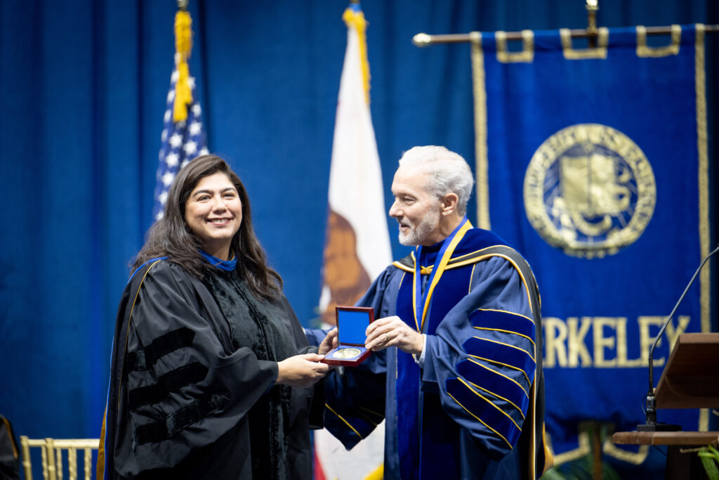 Khadija Bakhtiar (L) and Chancellor Lyons